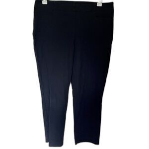Talbots Dress Pants Womens 14 Black Ankle Crop High Rise Side Zip Slacks Trouser
